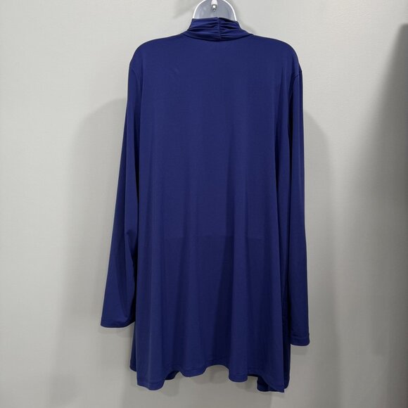 Susan Graver Liquid Knit Open Front Cardigan Jacket Size 2X Minimalist Workwear - Picture 5 of 10